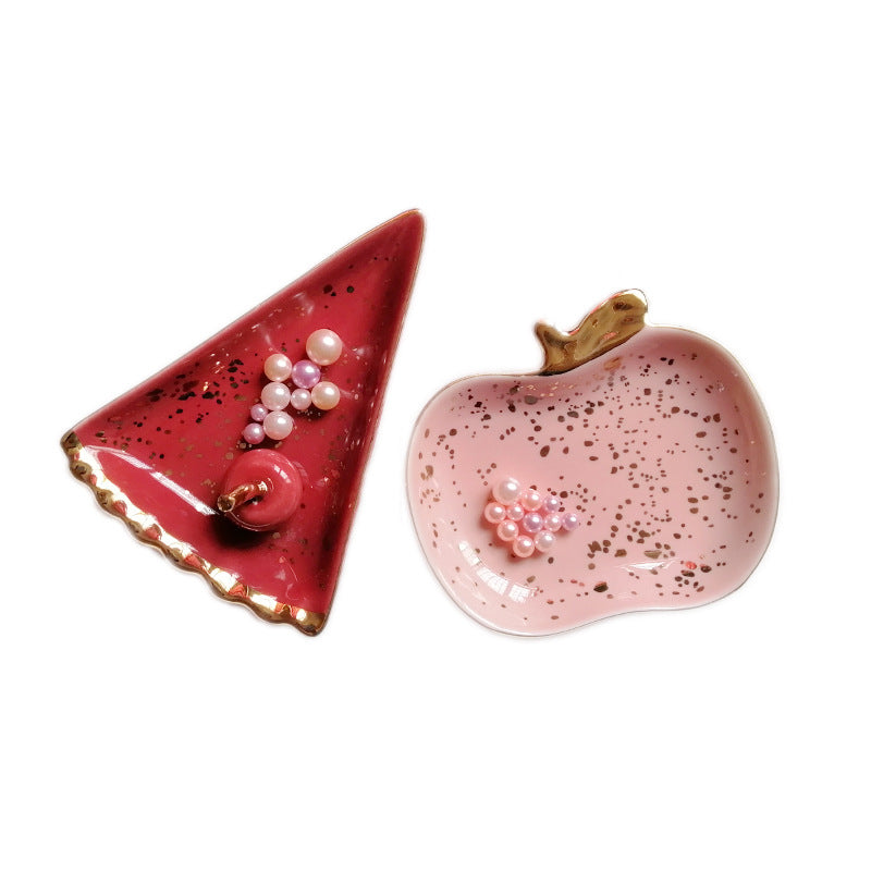 Fruit Shaped Ceramic Trinket Dish with Gold Trim