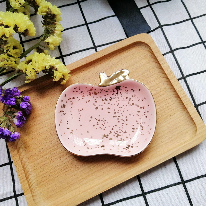 Fruit Shaped Ceramic Trinket Dish with Gold Trim