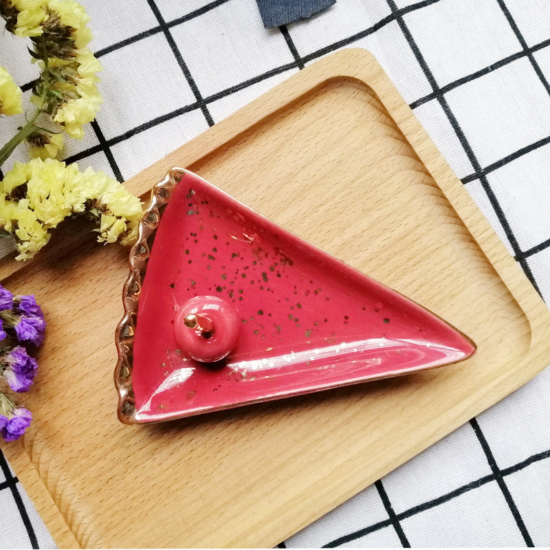 Fruit Shaped Ceramic Trinket Dish with Gold Trim