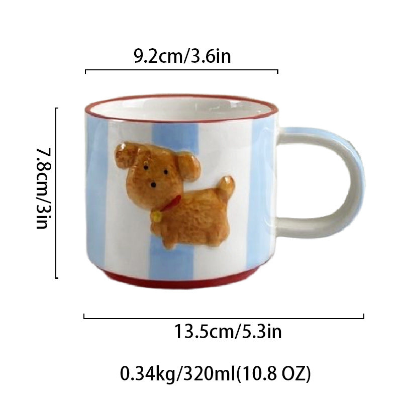 Ceramic Dog Coffee Mug with 3D Puppy Detail
