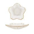 Floral Glass Trinket Dish with Gold Rim