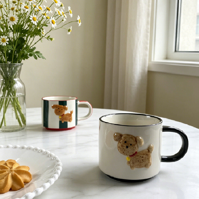 Ceramic Dog Coffee Mug with 3D Puppy Detail