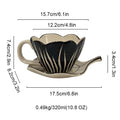Tulip Shaped Ceramic Cup and Saucer Set