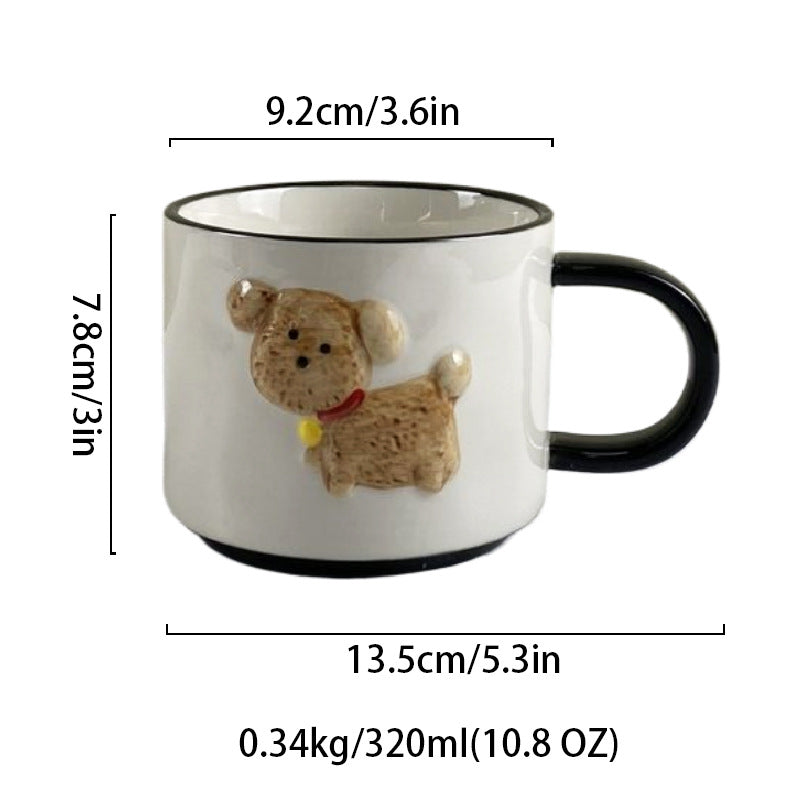 Ceramic Dog Coffee Mug with 3D Puppy Detail